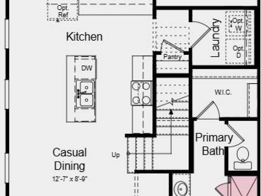 3177 Beacon Heights Road, Indian Land, SC 29707.  MLS# CAR4401906, YatesRealty ID 35611. First Floor Plan - Additional Highlights Include: a shower with a ledge in the primary bathroom, a study in place of a flex room, and a slide-in gas oven range