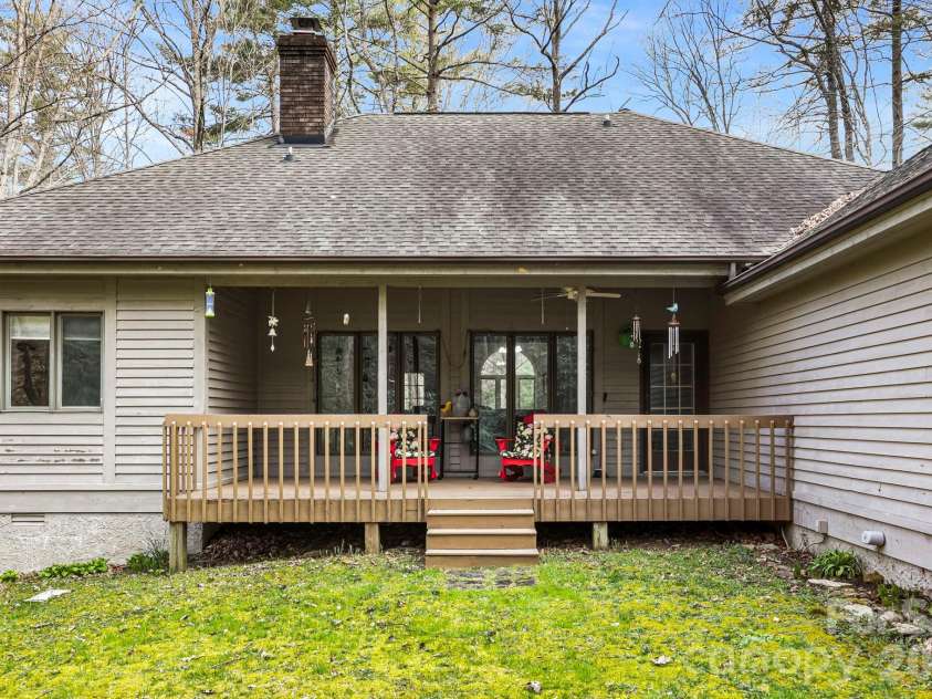 446 Silver Fox Lane, Pisgah Forest, NC 28768.  MLS# CAR4360860, YatesRealty ID 35629. Back Porch