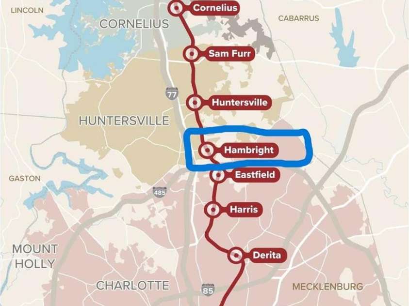 12417 Bryton Ridge Parkway, Huntersville, NC 28078.  MLS# CAR4401551, YatesRealty ID 3563. Red Line Light Rail Adopted Future Stops