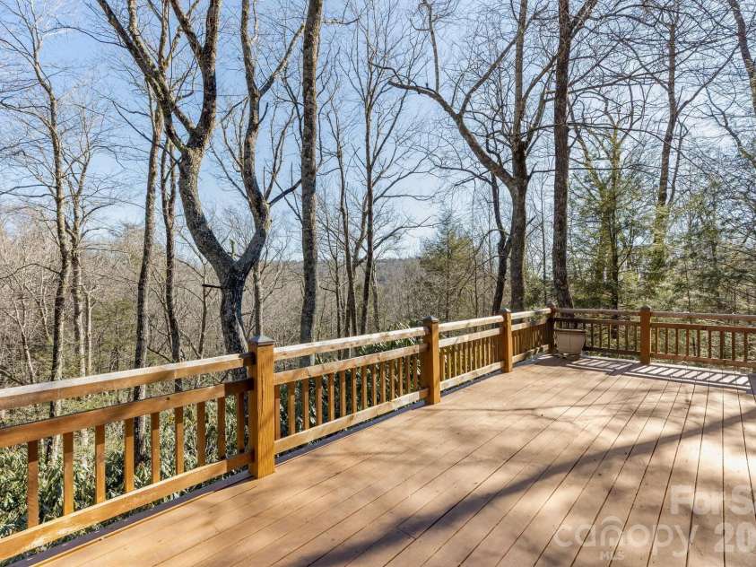 451 Crescent Trail, Highlands, NC 28741.  MLS# CAR4342214, YatesRealty ID 3567. Back Deck off of Great Room