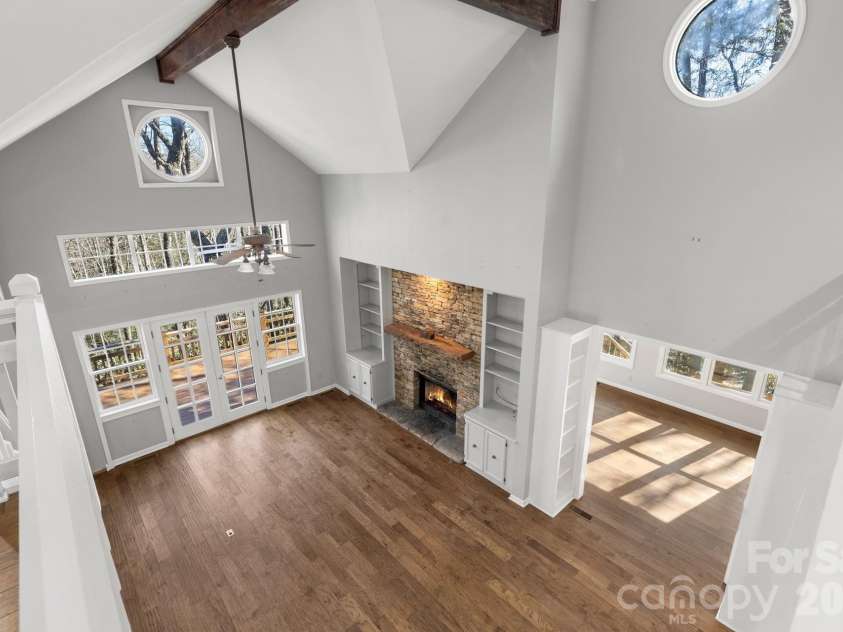 451 Crescent Trail, Highlands, NC 28741.  MLS# CAR4342214, YatesRealty ID 3567. View of Great Room from Loft