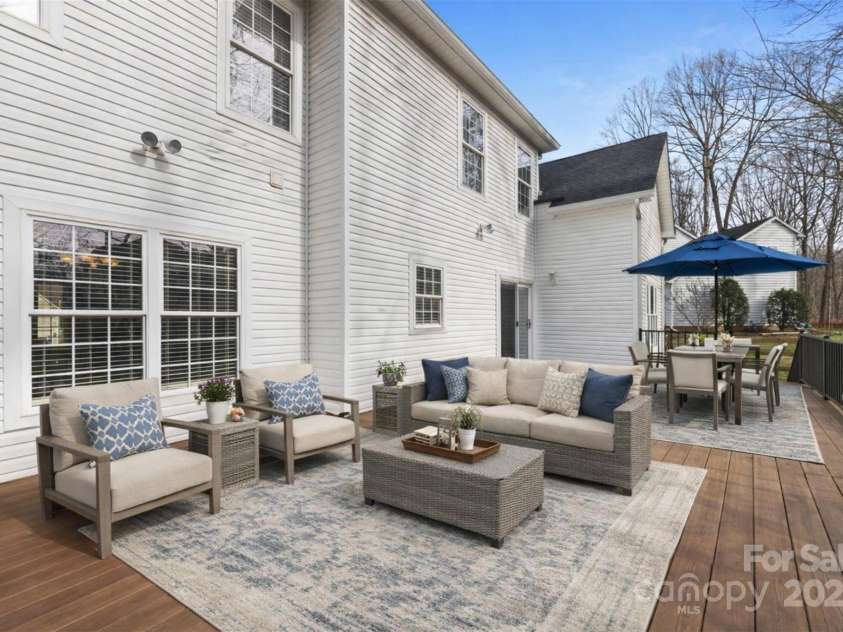 112 Fransher Lane, Mooresville, NC 28117.  MLS# CAR4331248, YatesRealty ID 3573. Virtually staged deck.
