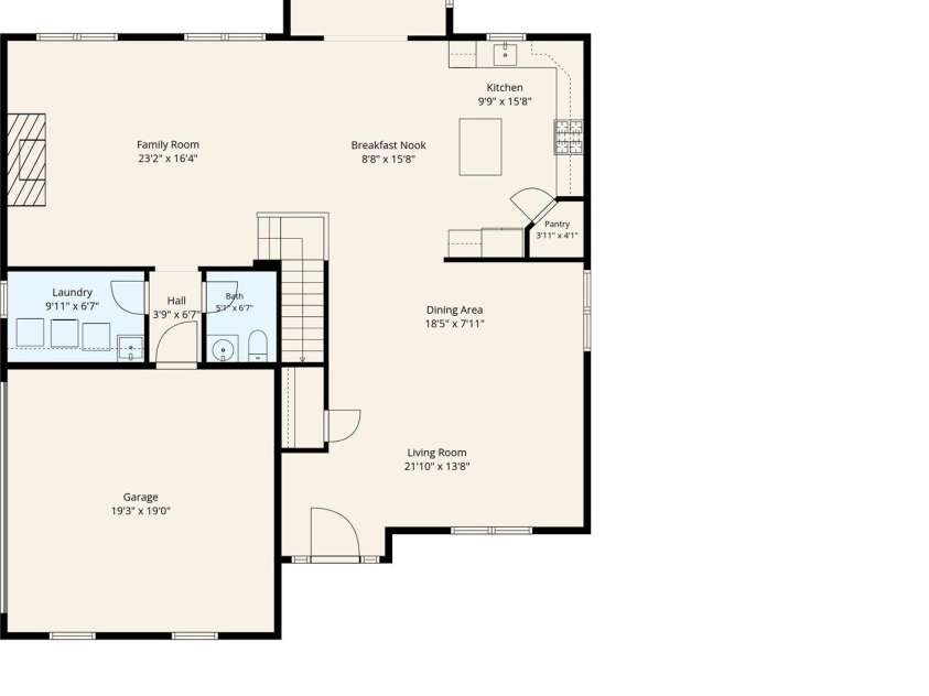 6014 Magna Lane, Indian Trail, NC 28079.  MLS# CAR4401575, YatesRealty ID 35732. 1st Floor