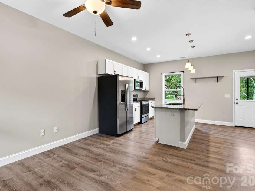 88 Walker Street, Black Mountain, NC 28711.  MLS# CAR4393259, YatesRealty ID 35747. Looking into Kitchen from Living Room