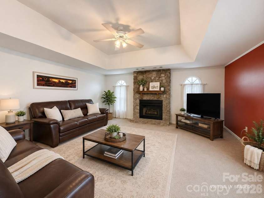 3626 Seaman Drive, Charlotte, NC 28217.  MLS# CAR4402104, YatesRealty ID 35780. Virtually staged family room