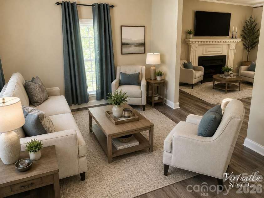 7605 Keating Drive, Oak Ridge, NC 27310.  MLS# CAR4402309, YatesRealty ID 35792. Living Room Virtually Staged
