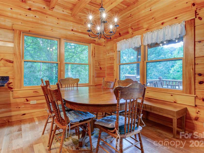 200 Blue Gill Drive, Lake Lure, NC 28746.  MLS# CAR4231611, YatesRealty ID 3580. View of River and nature from the dining area