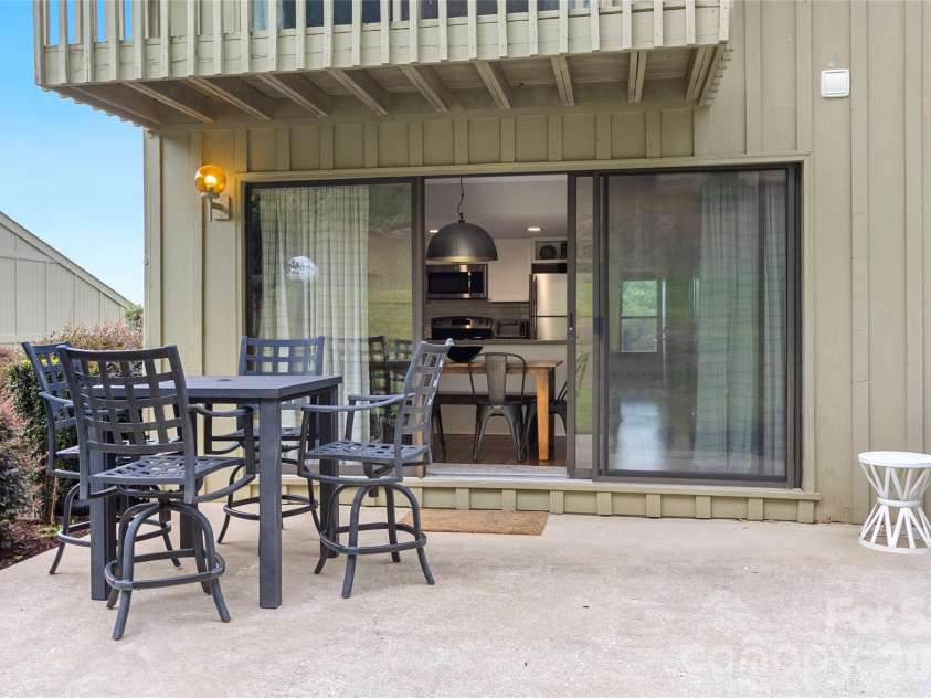 135 Fox Run Boulevard, Lake Lure, NC 28746.  MLS# CAR4398642, YatesRealty ID 35802. East Facing Patio for enjoying sunrises