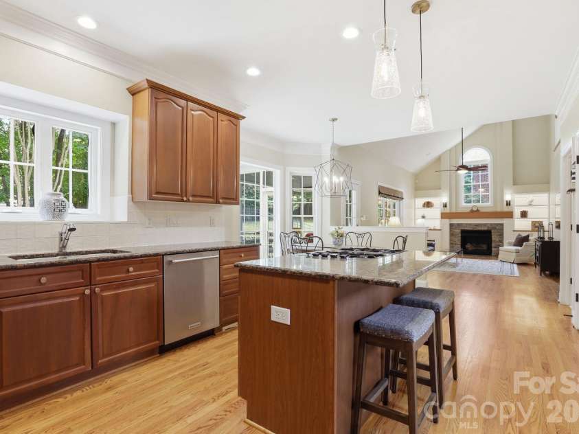 7011 Edenderry Drive, Charlotte, NC 28270.  MLS# CAR4397470, YatesRealty ID 35827. Open kitchen and great room