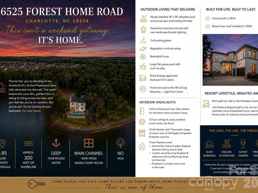 16525 Forest Home Road, Charlotte, NC 28278.  MLS# CAR4327010, YatesRealty ID 35891. 