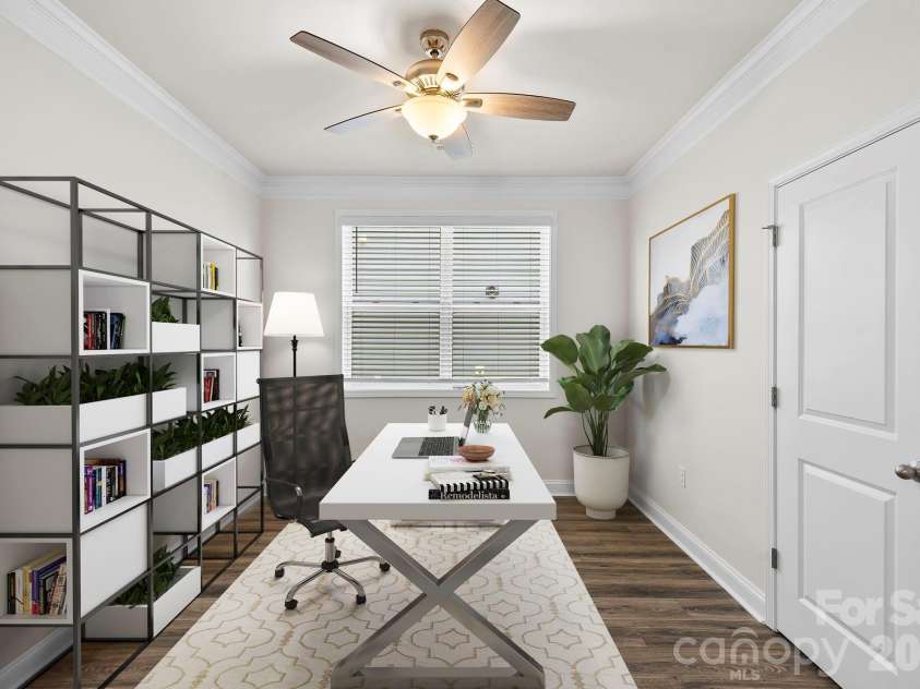48 Thornberry Road, Hendersonville, NC 28792.  MLS# CAR4390884, YatesRealty ID 35905. Second bedroom/ office virtually staged