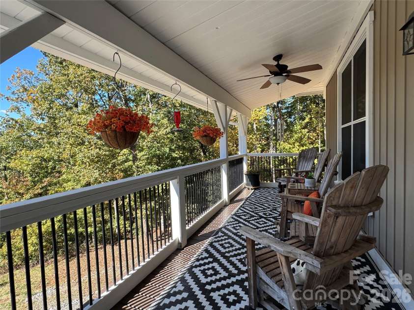 261 Boland Drive, Lake Lure, NC 28746.  MLS# CAR4232429, YatesRealty ID 3592. Back porch