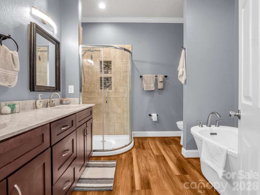 261 Boland Drive, Lake Lure, NC 28746.  MLS# CAR4232429, YatesRealty ID 3592. Primary Ensuite Bathroom