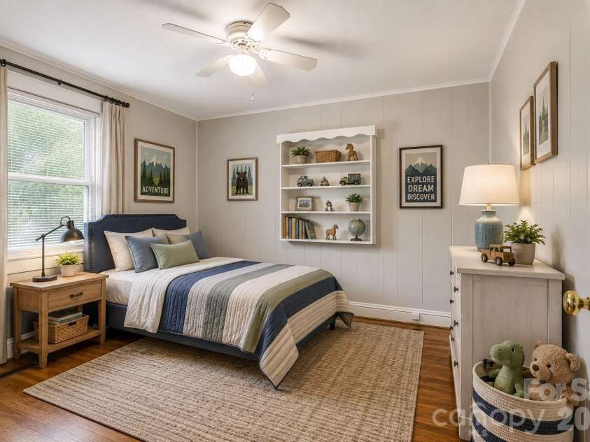 147 13th Avenue, Hickory, NC 28601.  MLS# CAR4402398, YatesRealty ID 35923. Virtually Staged Bedroom/Window View