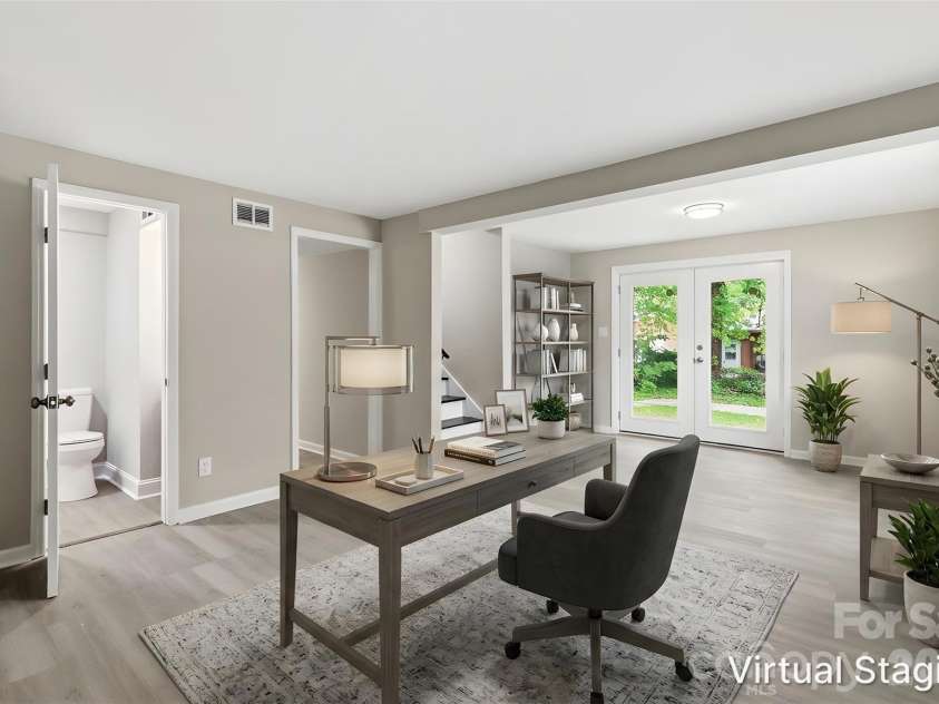 361 Sleepy Hollow Road, Charlotte, NC 28217.  MLS# CAR4400246, YatesRealty ID 35977. Bonus room, virtually staged as a home office (virtually staged & enhanced).