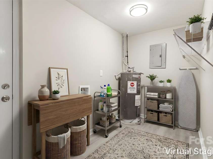 361 Sleepy Hollow Road, Charlotte, NC 28217.  MLS# CAR4400246, YatesRealty ID 35977. Utility/laundry area downstairs (virtually staged & enhanced).