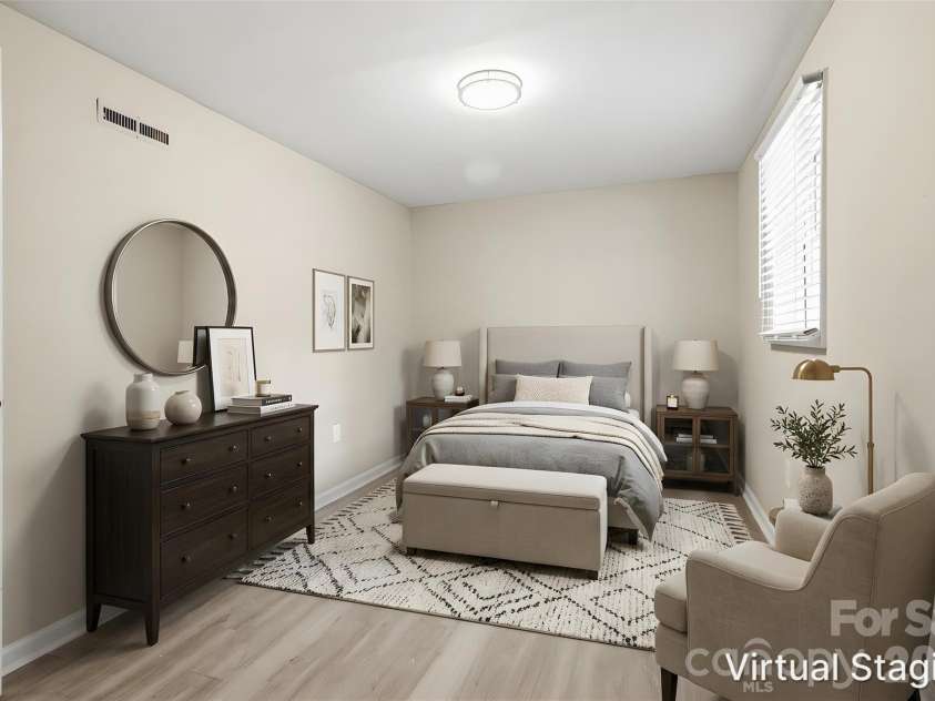 361 Sleepy Hollow Road, Charlotte, NC 28217.  MLS# CAR4400246, YatesRealty ID 35977. Walking into the second bedroom downstairs (virtually staged & enhanced).