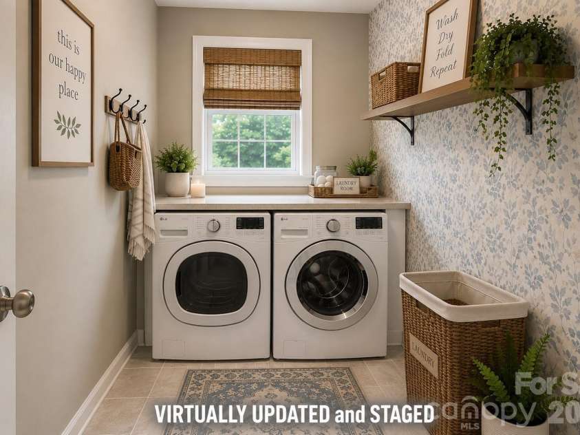 7424 Hannah Alexander Lane, Charlotte, NC 28227.  MLS# CAR4402040, YatesRealty ID 35986. VIRTUALLY Updated and Staged Laundry Room