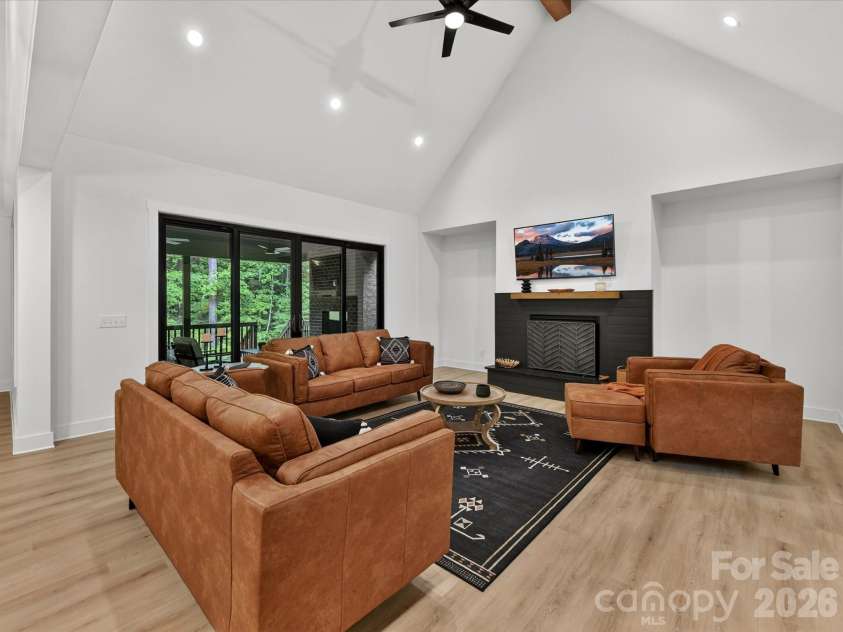 1215 Pine Forest Drive, Lancaster, SC 29720.  MLS# CAR4398929, YatesRealty ID 36013. Great room with gas log fireplace
