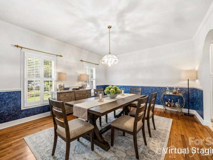 200 Teaberry Lane, Hendersonville, NC 28739.  MLS# CAR4399670, YatesRealty ID 36016. Virtually Staged Dining Room