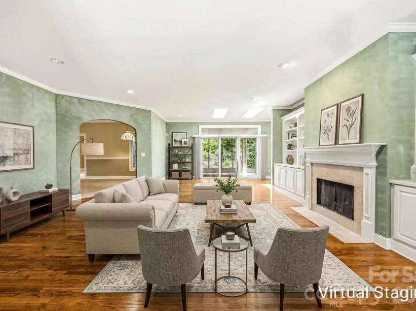 200 Teaberry Lane, Hendersonville, NC 28739.  MLS# CAR4399670, YatesRealty ID 36016. Virtually Staged Great Room