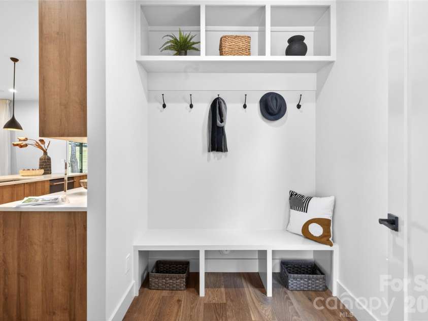 850 Belmont Avenue, Charlotte, NC 28205.  MLS# CAR4362751, YatesRealty ID 36021. Custom mudroom cabinetry