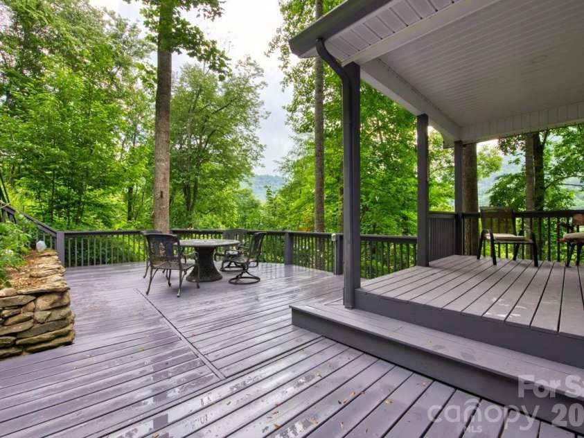 7 Higel Lane, Maggie Valley, NC 28751.  MLS# CAR4400794, YatesRealty ID 36040. Upper covered master deck