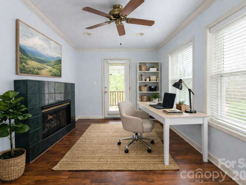 31 Timber Park Drive, Black Mountain, NC 28711.  MLS# CAR4336754, YatesRealty ID 3605. Office/flex space virtually staged- main