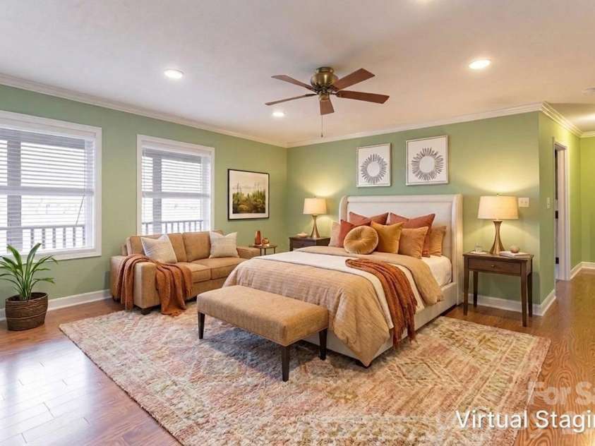 31 Timber Park Drive, Black Mountain, NC 28711.  MLS# CAR4336754, YatesRealty ID 3605. Virtually staged primary bedroom