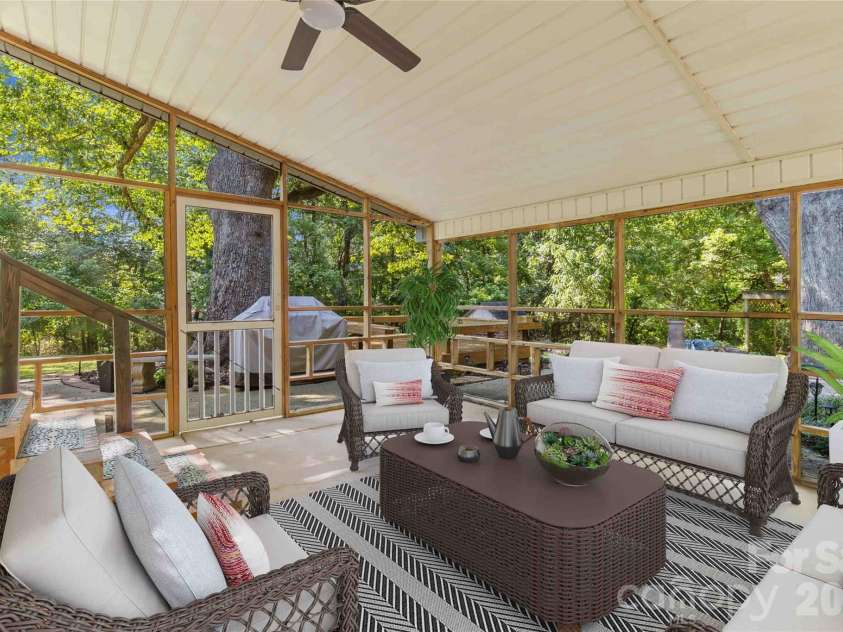3005 Weddington Road, Monroe, NC 28110.  MLS# CAR4402031, YatesRealty ID 36067. Virtual Staging of Screened in Porch