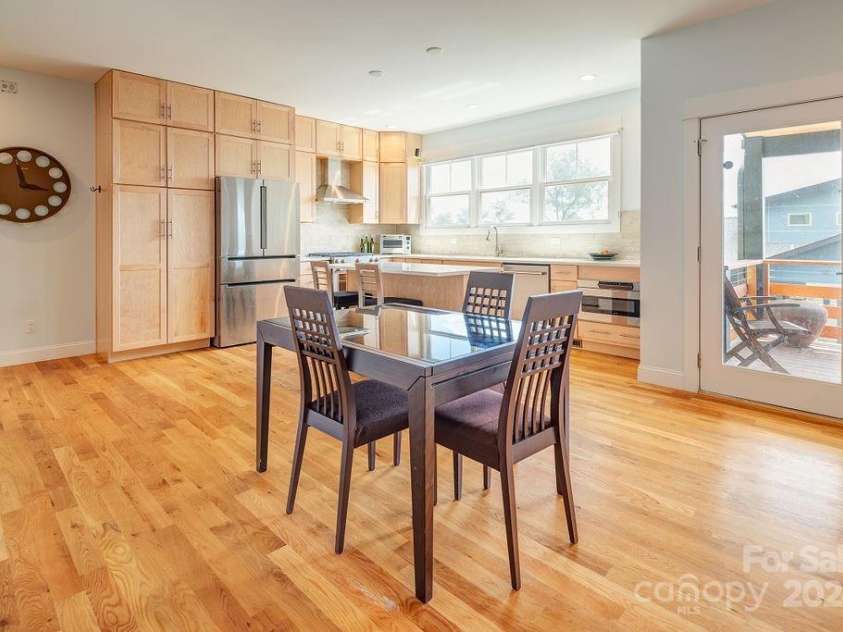 406 Kessler Place, Asheville, NC 28804.  MLS# CAR4172297, YatesRealty ID 3608. Dining space leading to a  chefs kitchen!