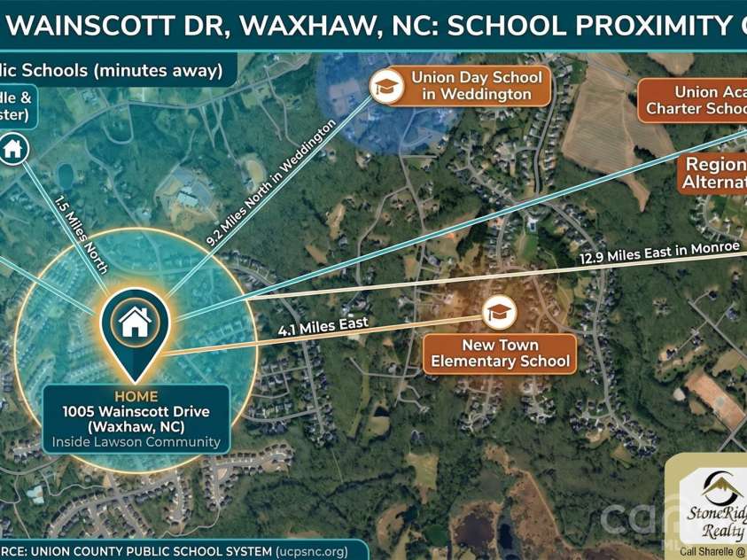 1005 Wainscott Drive, Waxhaw, NC 28173.  MLS# CAR4400196, YatesRealty ID 36092. 