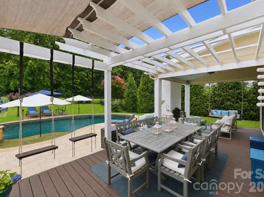 14336 Baytown Court, Huntersville, NC 28078.  MLS# CAR4399744, YatesRealty ID 36107. Covered outdoor kitchen and dining area make entertaining effortless in every season.