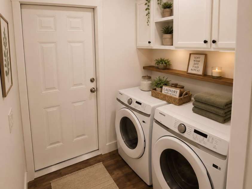 64 P J Drive, Waynesville, NC 28786.  MLS# CAR4402997, YatesRealty ID 36160. Virtually Staged Laundry