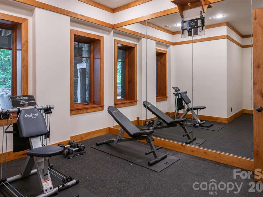 4900 Preserve Road, Sylva, NC 28779.  MLS# CAR4393548, YatesRealty ID 36172. Home gym