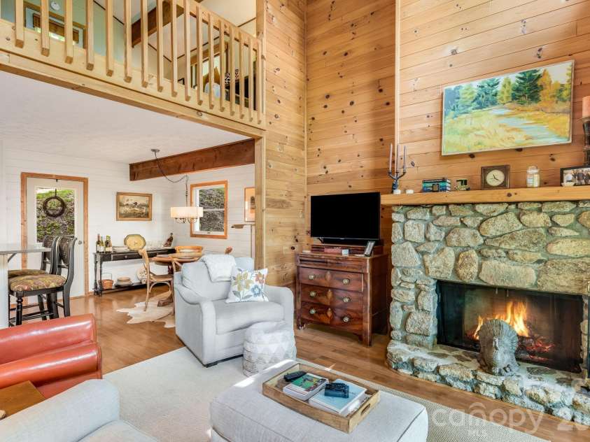 46 Trillium Lane, Mars Hill, NC 28754.  MLS# CAR4399565, YatesRealty ID 36188. Wood burning fireplace for chilly evenings.