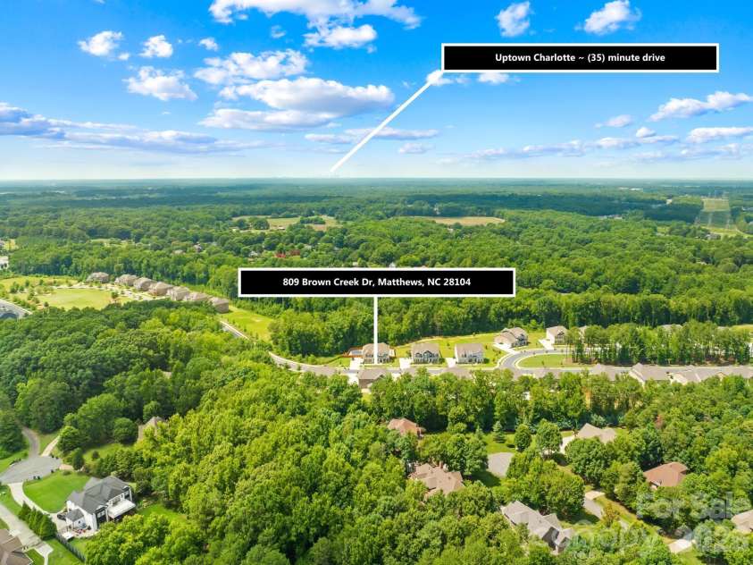 809 Brown Creek Drive, Matthews, NC 28104.  MLS# CAR4399736, YatesRealty ID 36195. 