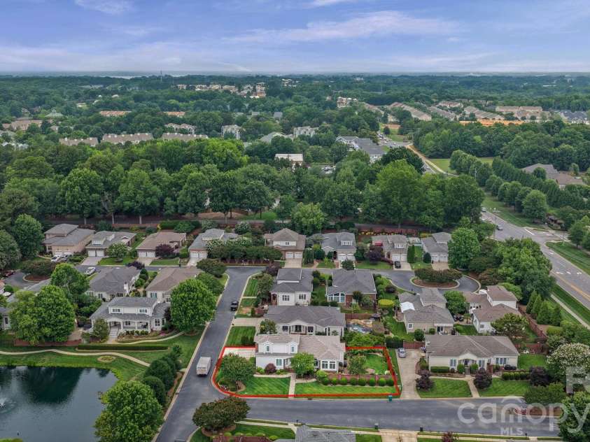 17712 Preston Lake Drive, Cornelius, NC 28031.  MLS# CAR4390824, YatesRealty ID 36211. Drone View - Neighborhood