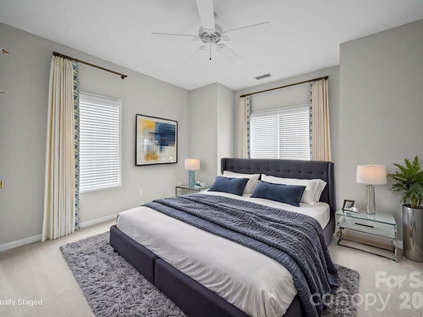 17712 Preston Lake Drive, Cornelius, NC 28031.  MLS# CAR4390824, YatesRealty ID 36211. Upstairs Bedroom #1 - Digitally Staged - Option 2