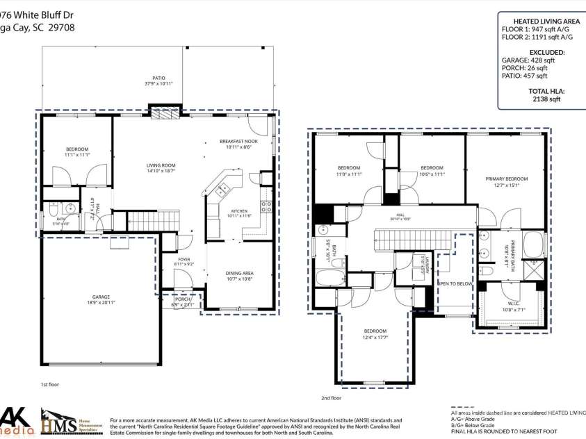 7076 White Bluff Drive, Tega Cay, SC 29708.  MLS# CAR4400835, YatesRealty ID 36276. Home layout