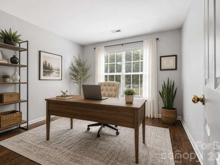 7076 White Bluff Drive, Tega Cay, SC 29708.  MLS# CAR4400835, YatesRealty ID 36276. Virtually staged office / first floor bedroom