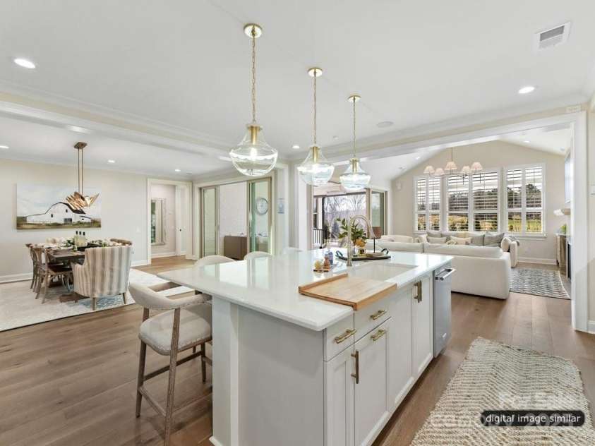 2013 Garden View Lane, Weddington, NC 28104.  MLS# CAR4234729, YatesRealty ID 3631. Island overlooks Dining and Great Room 