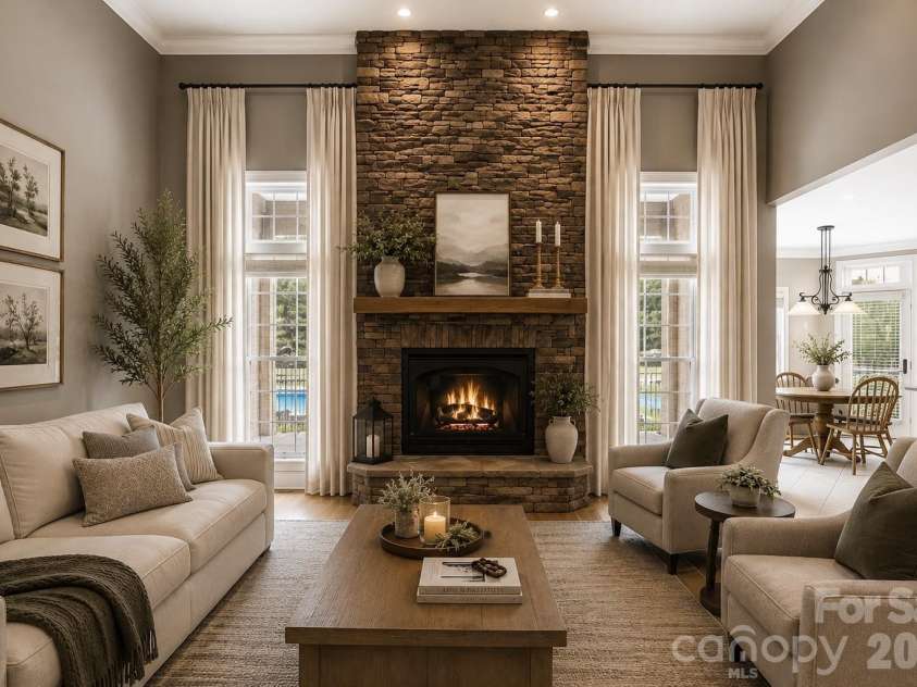1347 Killian Road, Stanley, NC 28164.  MLS# CAR4397694, YatesRealty ID 36318. Virtually Reimagined Living Room for reference