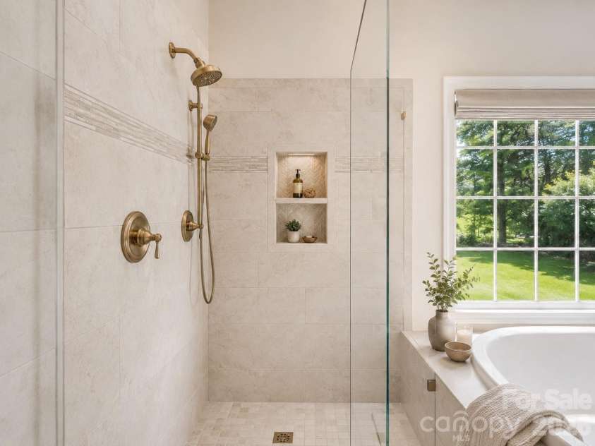 1347 Killian Road, Stanley, NC 28164.  MLS# CAR4397694, YatesRealty ID 36318. Virtually Reimagined Primary Shower for reference