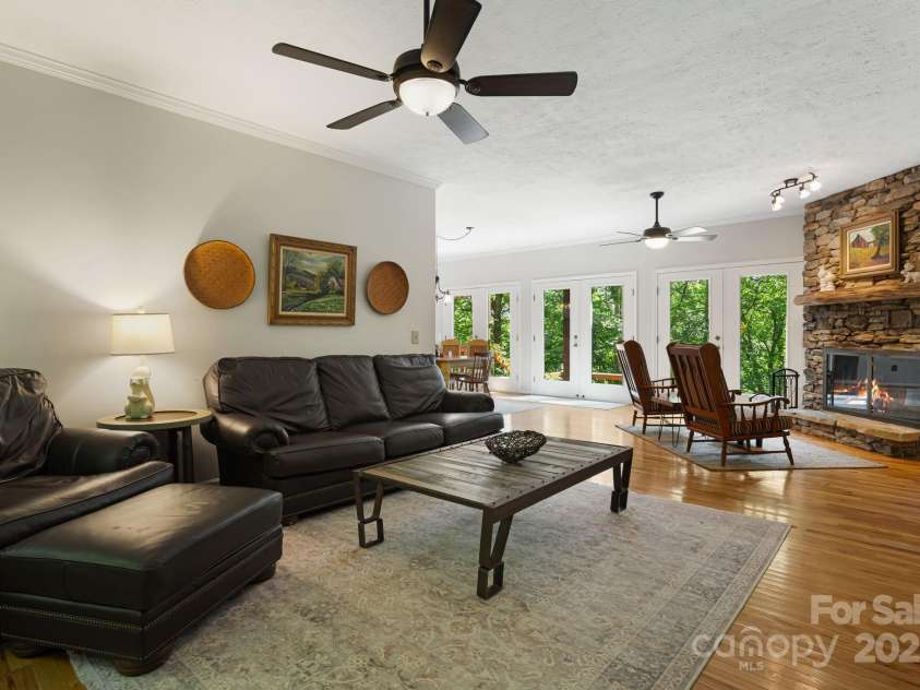 28 Back Stage Pass, Canton, NC 28716.  MLS# CAR4284833, YatesRealty ID 3643. Wall of glass overlooking nature's beauty year round.