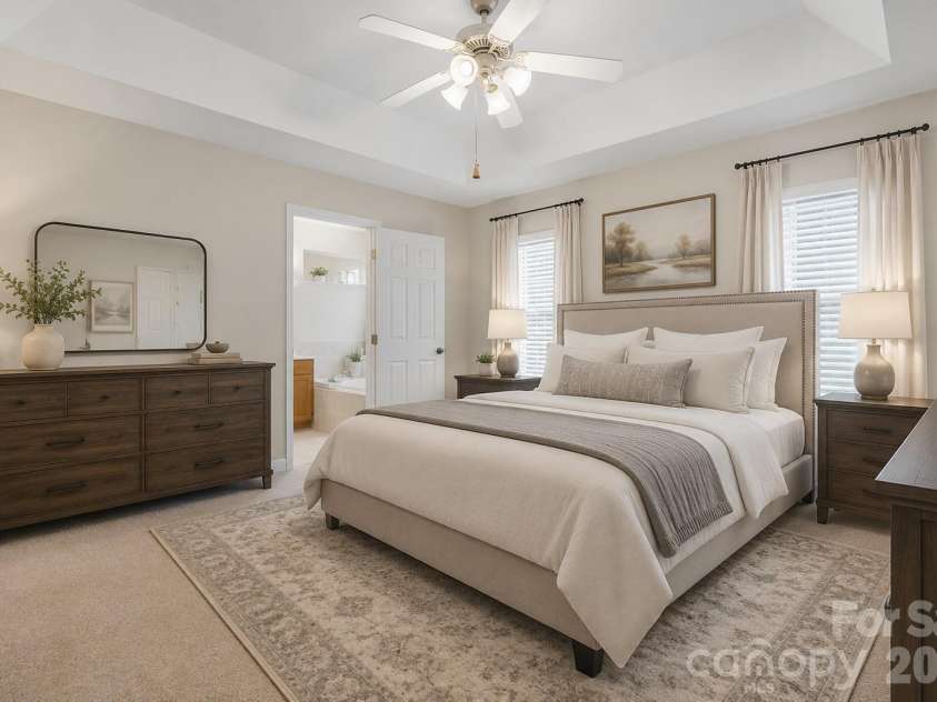 3656 Woodgreen Drive, Lincolnton, NC 28092.  MLS# CAR4403156, YatesRealty ID 36451. Virtually Staged Primary Bedroom