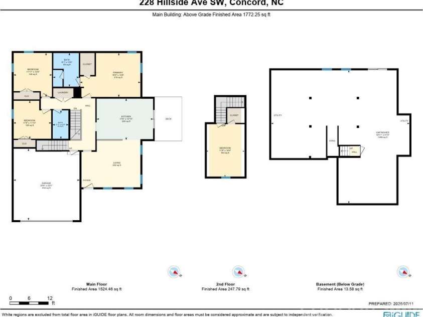 228 Hillside Avenue, Concord, NC 28025.  MLS# CAR4402795, YatesRealty ID 36476. Floorplan