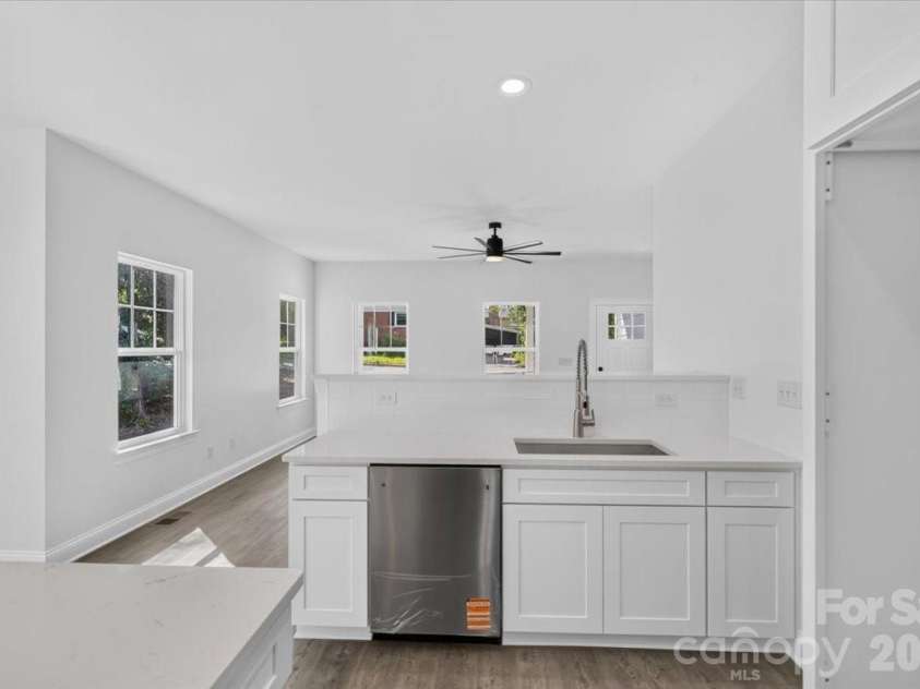 228 Hillside Avenue, Concord, NC 28025.  MLS# CAR4402795, YatesRealty ID 36476. Kitchen Open to Living