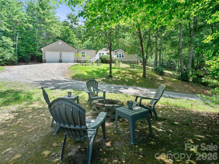 201 Franklin Village Road, Spruce Pine, NC 28777.  MLS# CAR4403269, YatesRealty ID 36479. Fire pit area