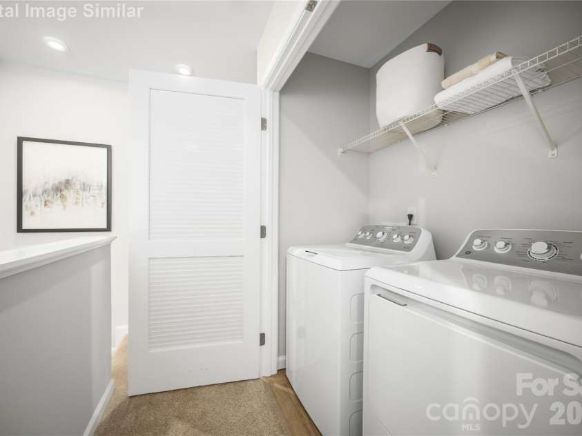 6160 Bridle Creek Drive, Charlotte, NC 28214.  MLS# CAR4403401, YatesRealty ID 36480. Laundry day made simple—washer and dryer included in a convenient upstairs closet for easy access and everyday efficiency.